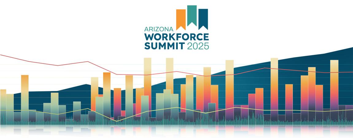 Arizona Workplace Summit 2025 logo with graphic charts that together look like city