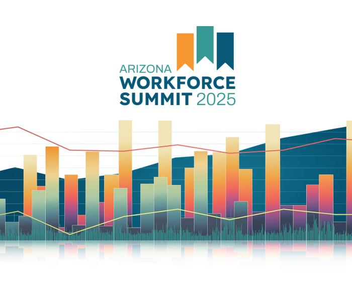 Arizona Workplace Summit 2025 logo with graphic charts that together look like city