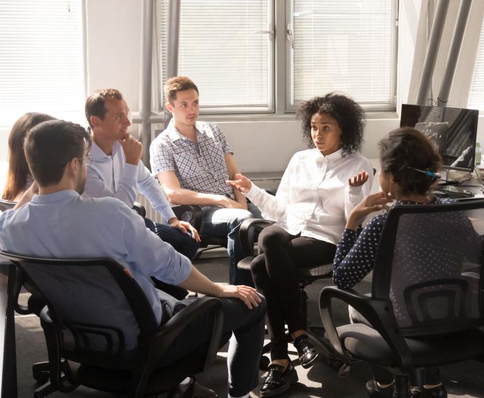 people in a conference room
